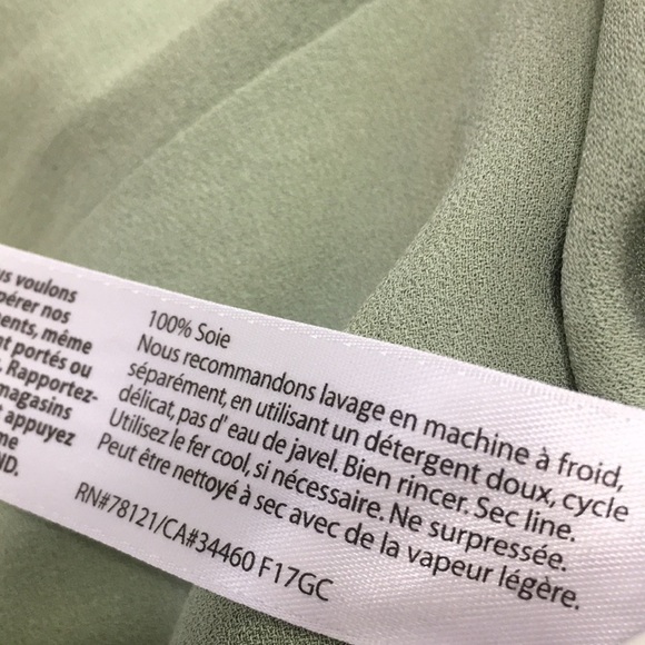 Green V-Neck Women's Blouse - Picture 6 of 8